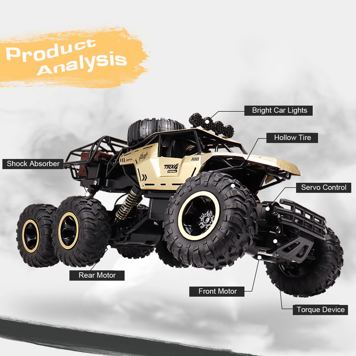 TerraX - 6WD RC Monster Truck with LED Lights, 52 km/h Speed, Off-Road Fun 5
