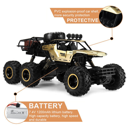 TerraX - 6WD RC Monster Truck with LED Lights, 52 km/h Speed, Off-Road Fun 6