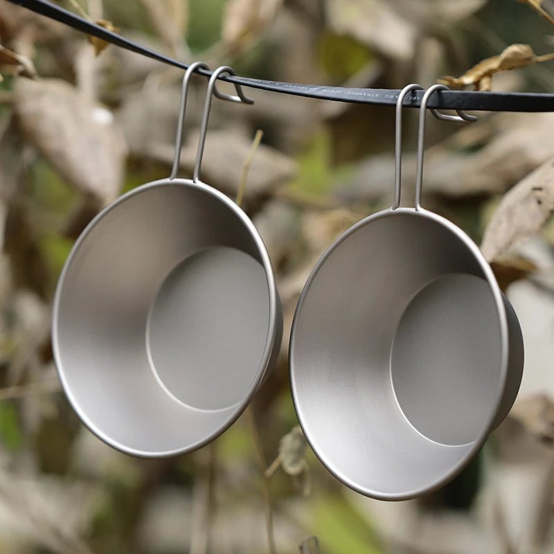 Tiartisan - 260ml Ultralight Titanium Camping Bowl with Fixed Handle 1