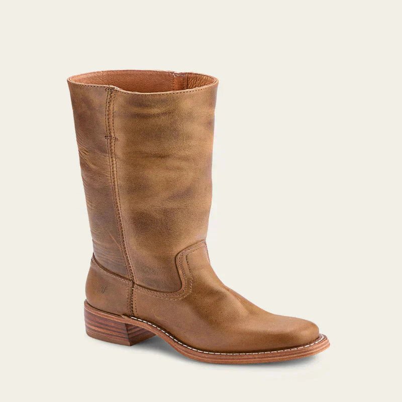 Timeless Women's Black Leather Boots with Block Heel - Durable Handcrafted Design 1
