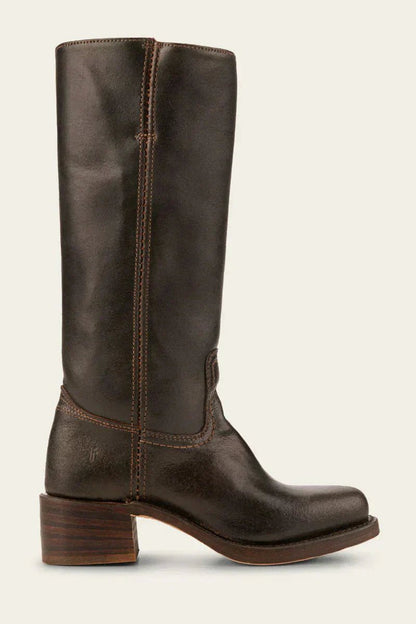 Timeless Women's Black Leather Boots with Block Heel - Durable Handcrafted Design 5