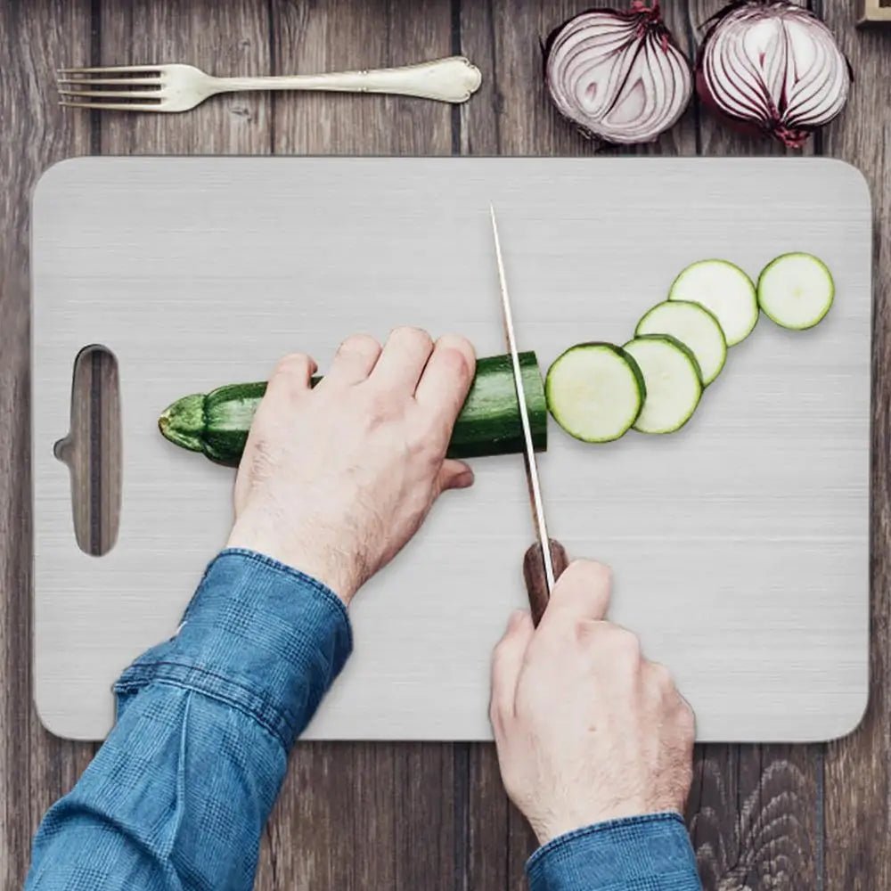 Titanium Cutting Board - Double-Sided Stainless Steel Chopping Surface 1