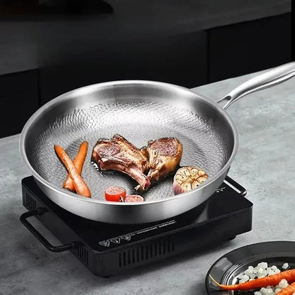 Titanium Hammered Non Stick Skillet - Induction Cooker Compatible Frying Pan 0