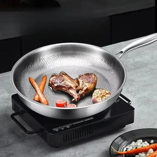 Titanium Hammered Non Stick Skillet - Induction Cooker Compatible Frying Pan 0