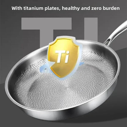 Titanium Hammered Non Stick Skillet - Induction Cooker Compatible Frying Pan 3