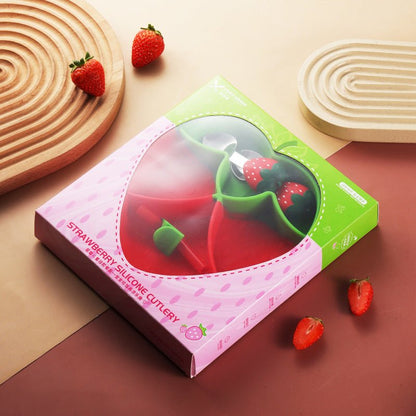 Toddler Silicone Dinner Plate with Suction Cup & Cutlery Set - Safe Feeding 14