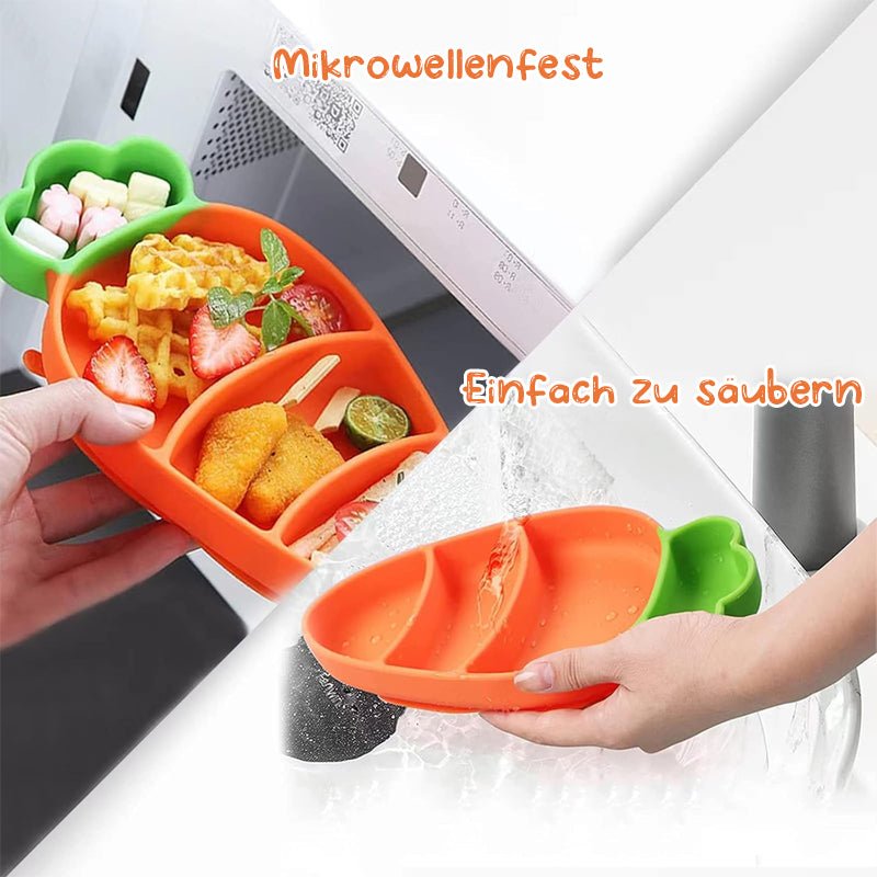 Toddler Silicone Dinner Plate with Suction Cup & Cutlery Set - Safe Feeding 3