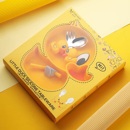 Toddler Silicone Dinner Plate with Suction Cup & Cutlery Set - Safe Feeding 9