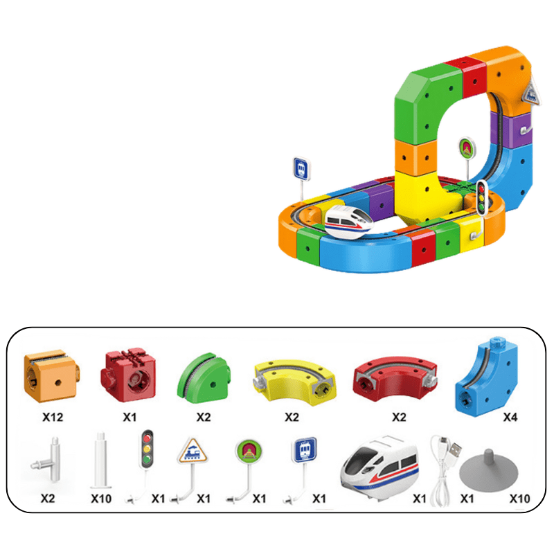 Tracki - 3D Train Building Set for Kids | STEM Educational Toy with Rechargeable Train 0