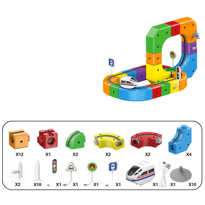 Tracki - 3D Train Building Set for Kids | STEM Educational Toy with Rechargeable Train 0