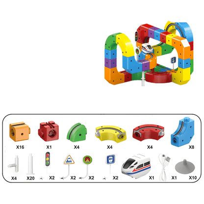 Tracki - 3D Train Building Set for Kids | STEM Educational Toy with Rechargeable Train 10