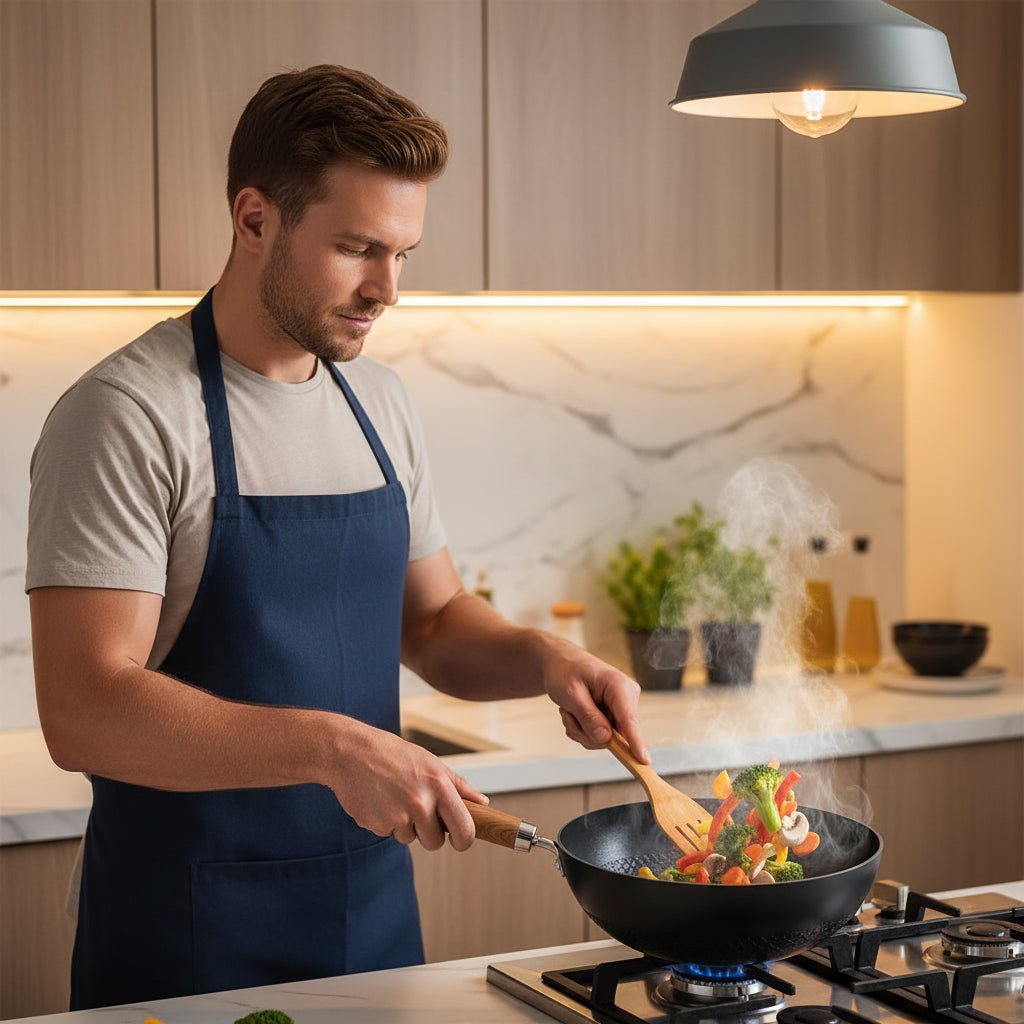 Traditional Iron Wok - Non-Stick Fry Pan for Asian Cooking, Ergonomic Handle, Durable Heat Distribution 1