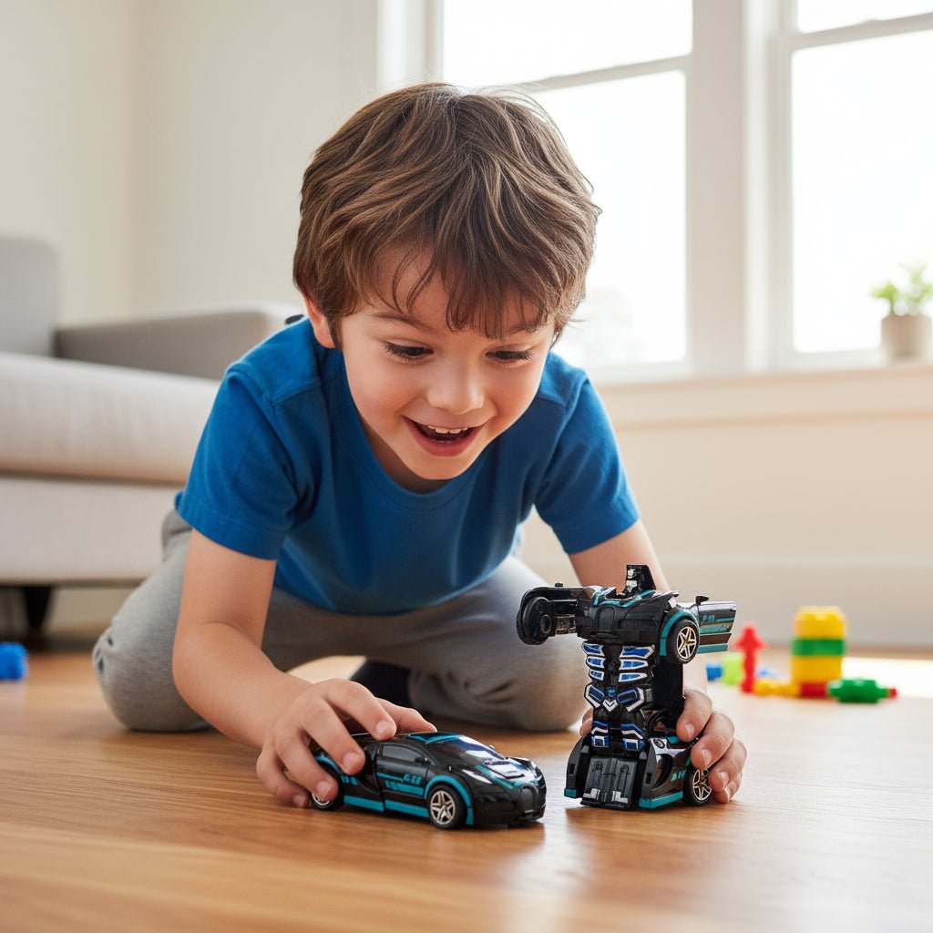 Transformable Robot Sports Car Toy - Educational STEM Play Vehicle for Kids 10