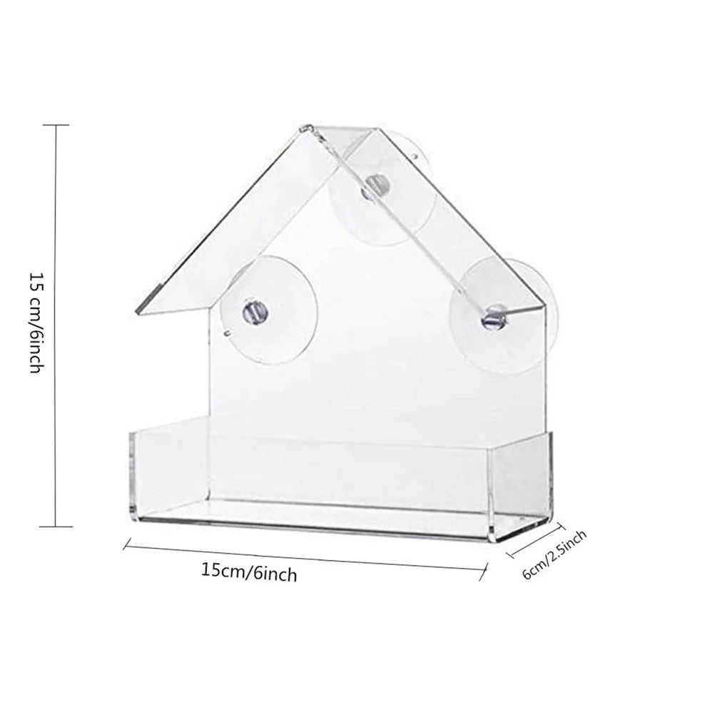 Transparent Window Bird Feeder with Suction Cups - Enjoy Close-Up Birdwatching 4