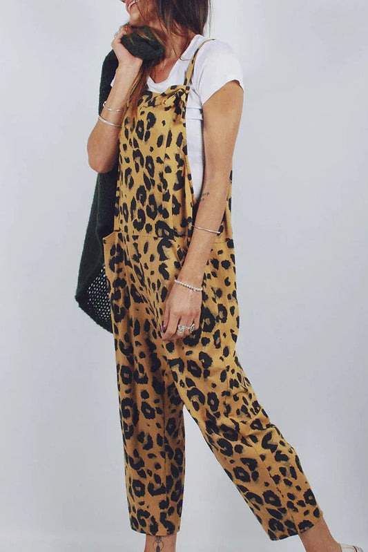Trendy Leopard Print Jumpsuit for Women - Comfortable & Stylish Design 2