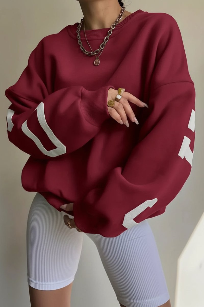 FLANKSTYLE – Oversized Women’s Sweatshirt with Statement Side Print