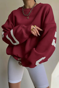 FLANKSTYLE – Oversized Women’s Sweatshirt with Statement Side Print