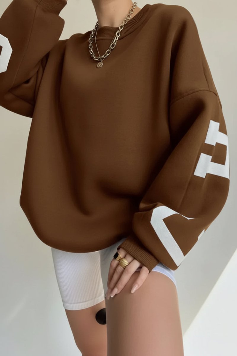 FLANKSTYLE – Oversized Women’s Sweatshirt with Statement Side Print