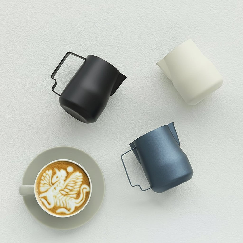 Turbo Milk Frothing Pitcher - 350ml & 450ml Stainless Steel for Home Baristas 0