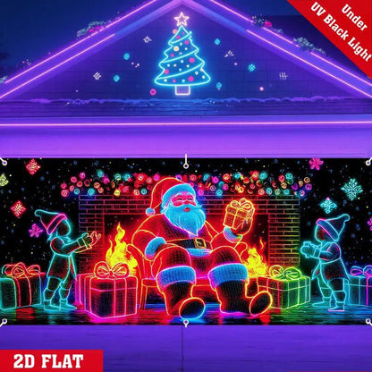 UV Fluorescent Christmas Banner - Durable Glow Decoration for Holiday Parties 1