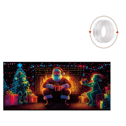 UV Fluorescent Christmas Banner - Durable Glow Decoration for Holiday Parties 12