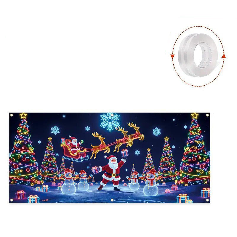 UV Fluorescent Christmas Banner - Durable Glow Decoration for Holiday Parties 5