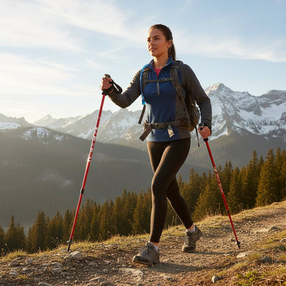 UltraLight Hiking Trekking Pole - Adjustable Aluminum Alloy with Ergonomic Grip 1