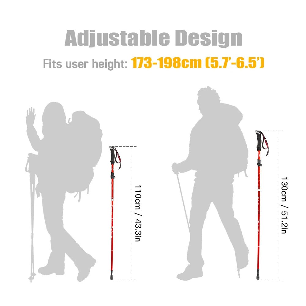 UltraLight Hiking Trekking Pole - Adjustable Aluminum Alloy with Ergonomic Grip 4