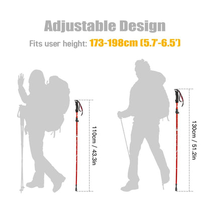 UltraLight Hiking Trekking Pole - Adjustable Aluminum Alloy with Ergonomic Grip 4