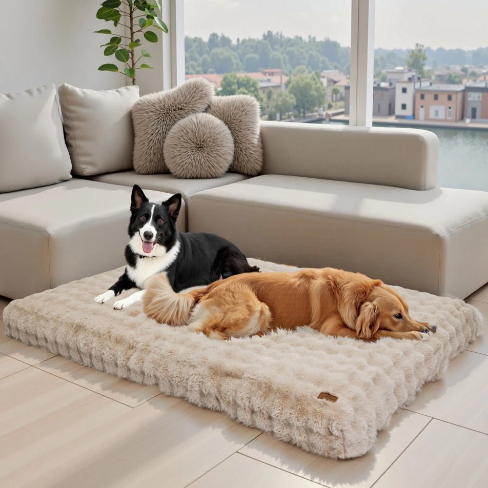 Ultra Plush Dog Bed with Waterproof Cover & Anti-Slip Base for Comfort 0