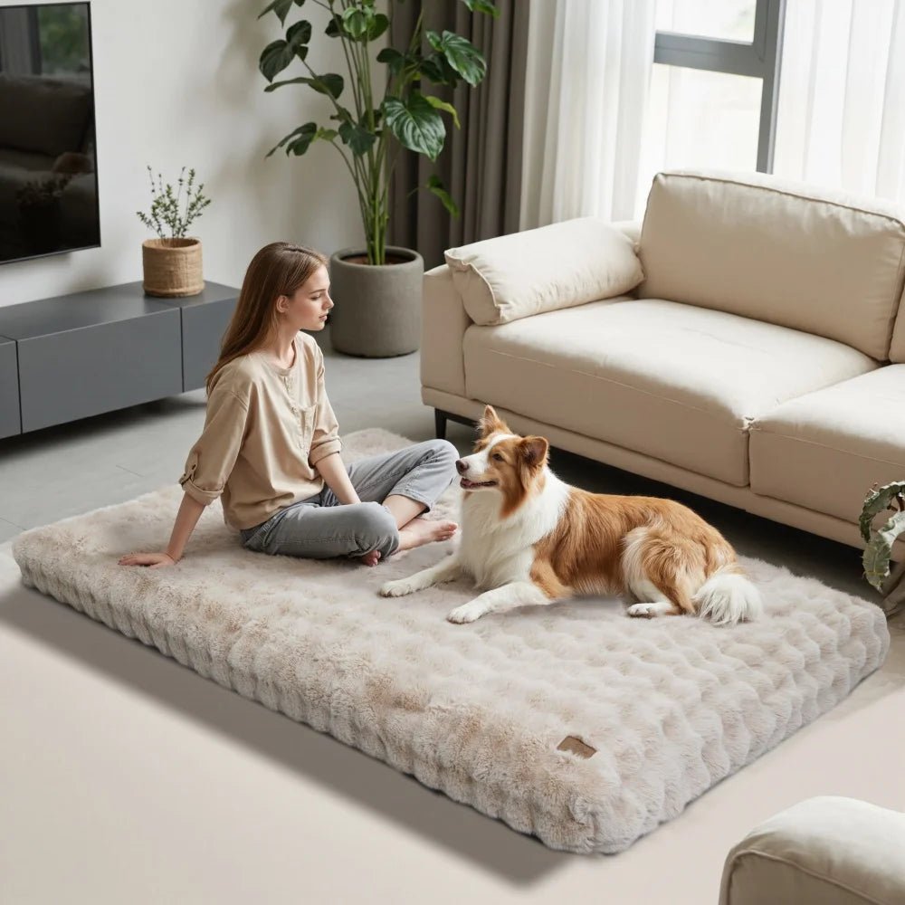 Ultra Plush Dog Bed with Waterproof Cover & Anti-Slip Base for Comfort 1