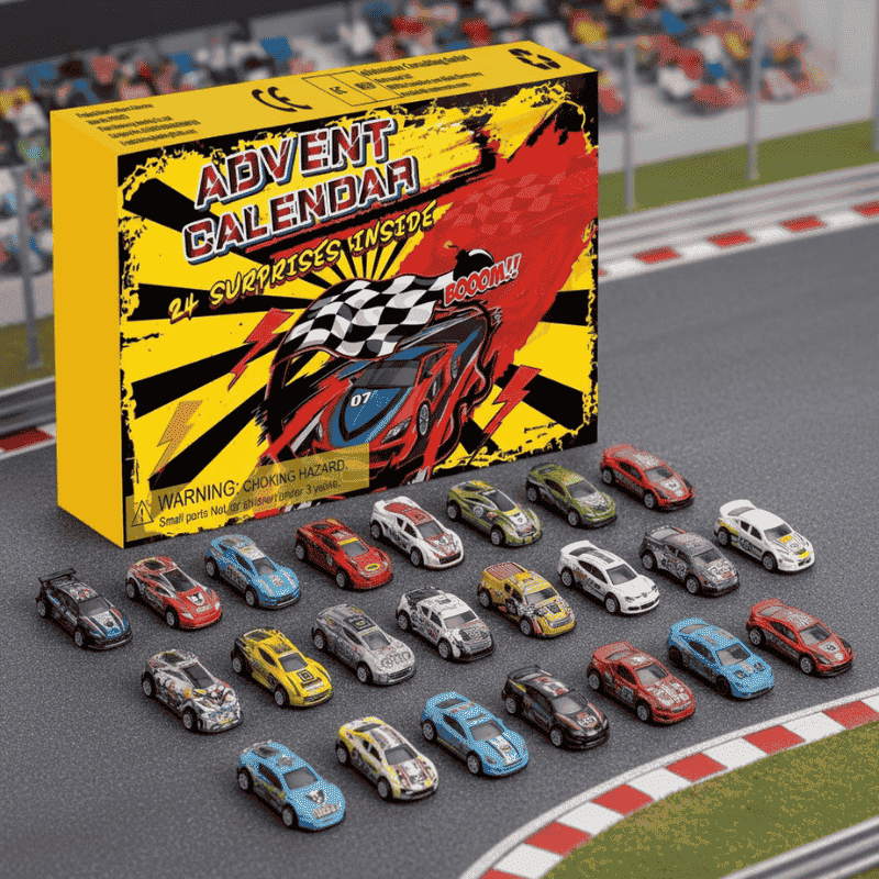 RACEMAS – 24-Day Christmas Advent Calendar with Mini Race Car Surprises