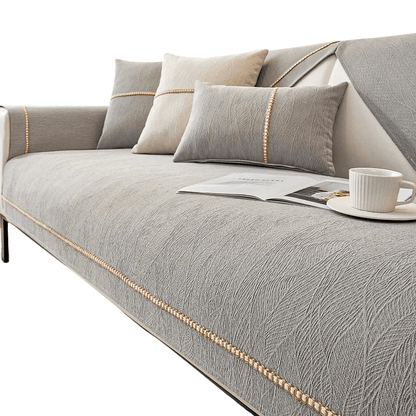 LINENLUX – Premium Linen Sofa Cover with Non-Slip Backing and Protective Fit
