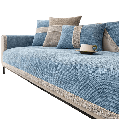 LINENLUX – Premium Linen Sofa Cover with Non-Slip Backing and Protective Fit
