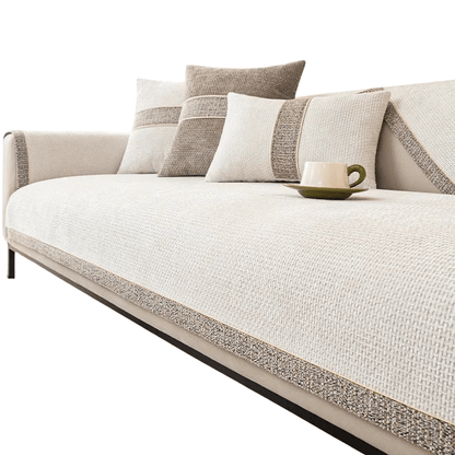 LINENLUX – Premium Linen Sofa Cover with Non-Slip Backing and Protective Fit