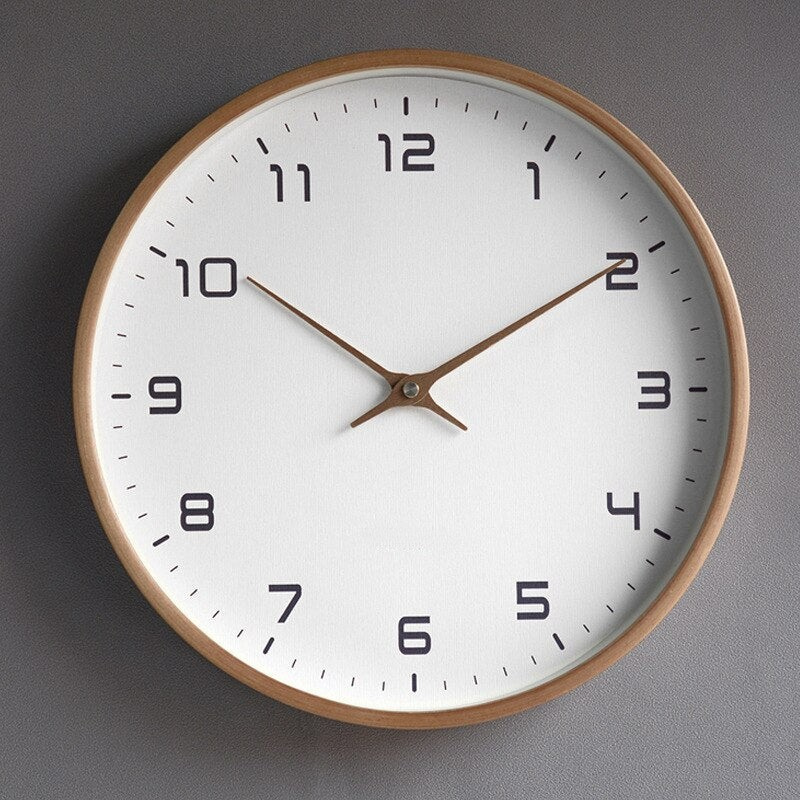 NORDICTIME CALM - Stille houten wandklok met Scandinavisch design