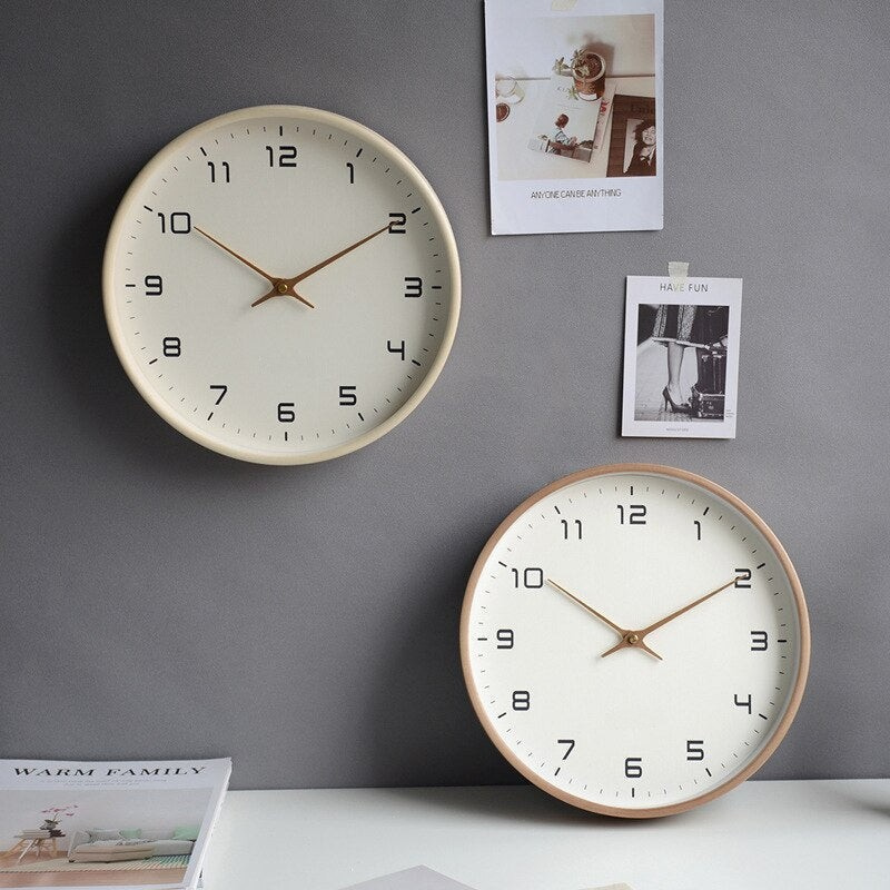 NORDICTIME CALM - Stille houten wandklok met Scandinavisch design