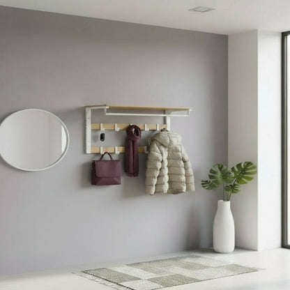 VASAGLE 3-in-1 Wall-Mounted Coat Rack with Removable Hooks and Shelf 2