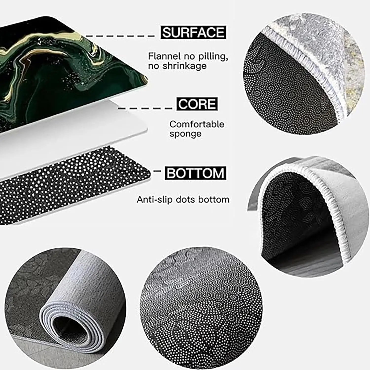 VIKAMA Modern Floral Outdoor Carpet Rug - Anti-Slip Decorative Mat for Indoor & Outdoor Use 4