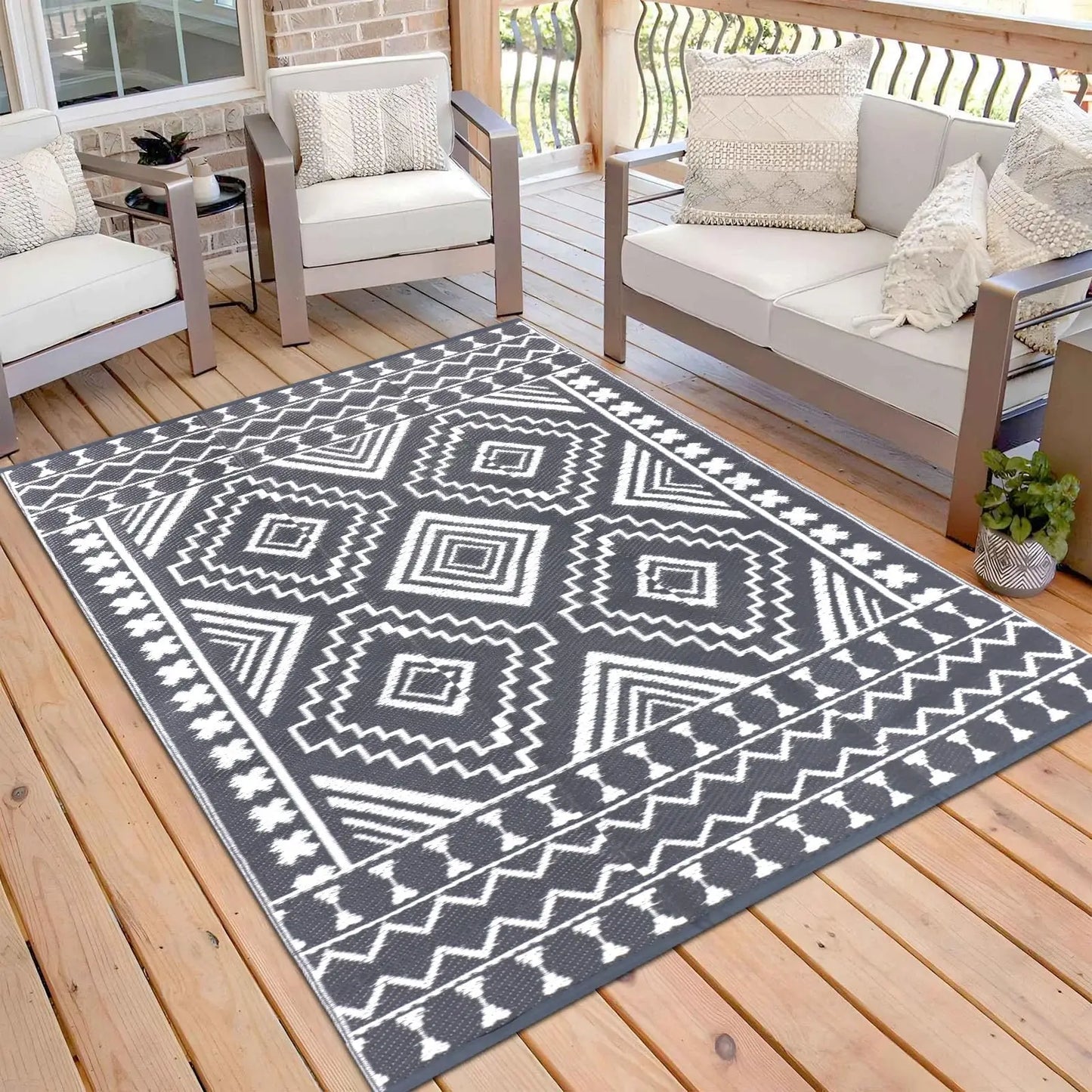 VIKAMA Outdoor Carpet Rug - Soft Anti-Slip Mat for Indoor & Outdoor Use 7