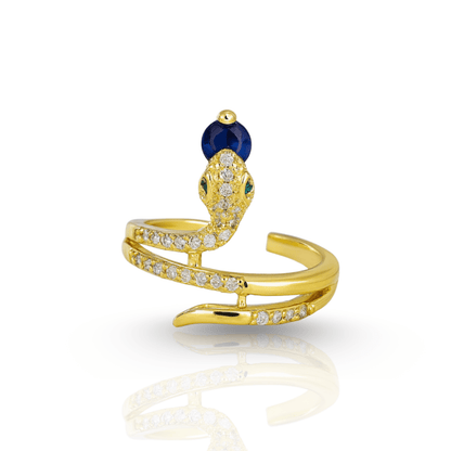 VYTHERIS – stainless steel snake ring with zirconia as a symbol of transformation 0