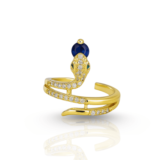 VYTHERIS – stainless steel snake ring with zirconia as a symbol of transformation 0