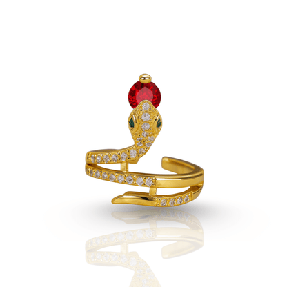 VYTHERIS – stainless steel snake ring with zirconia as a symbol of transformation 7