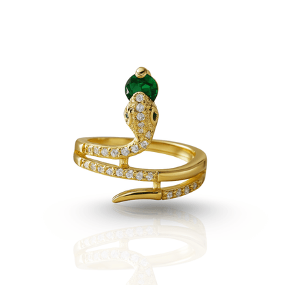 VYTHERIS – stainless steel snake ring with zirconia as a symbol of transformation 8