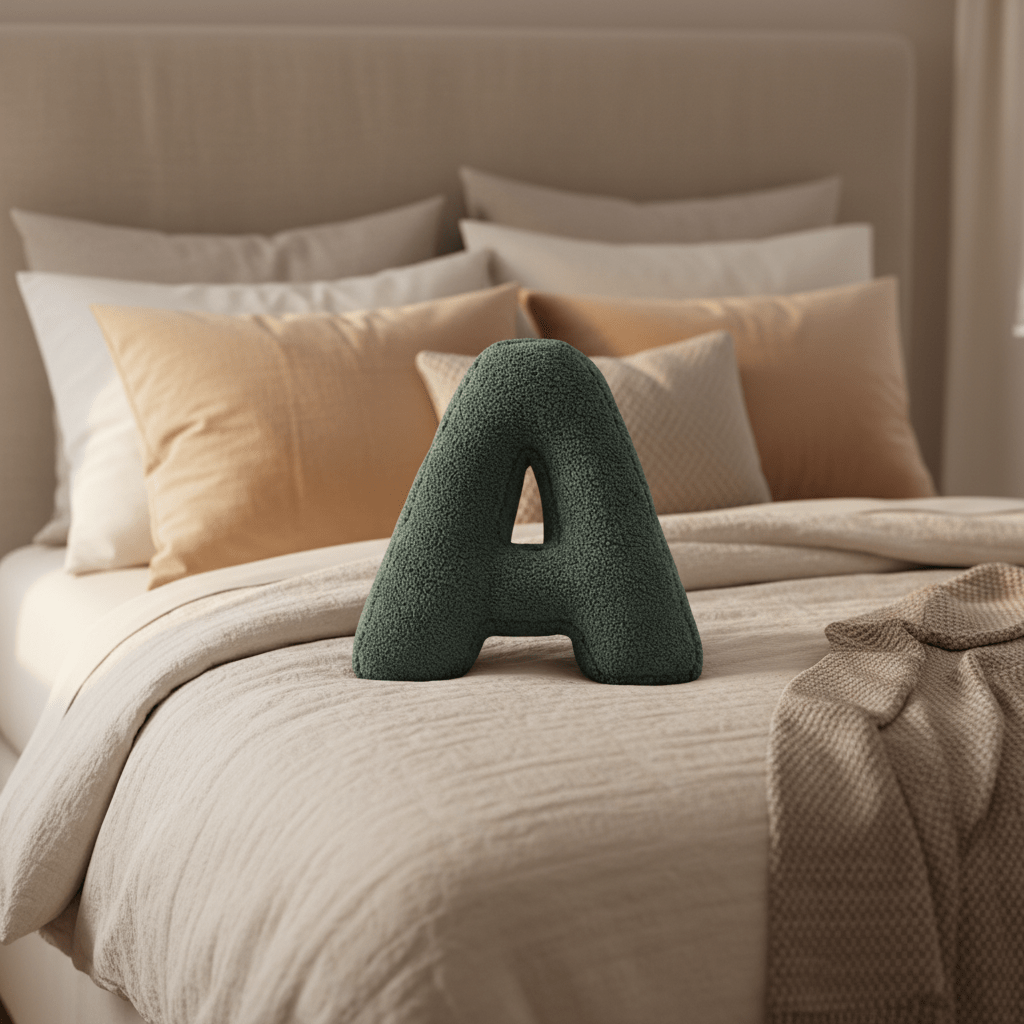 Velura Alphabet Cushion - Soft Velvet Decorative Letter for Personalized Home Decor 0