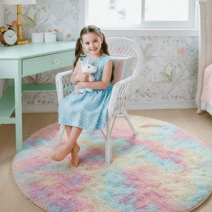 Velvéri Luxe FluffyMat Rug | Ultra-soft round plush rug for cozy home and bedroom décor 5