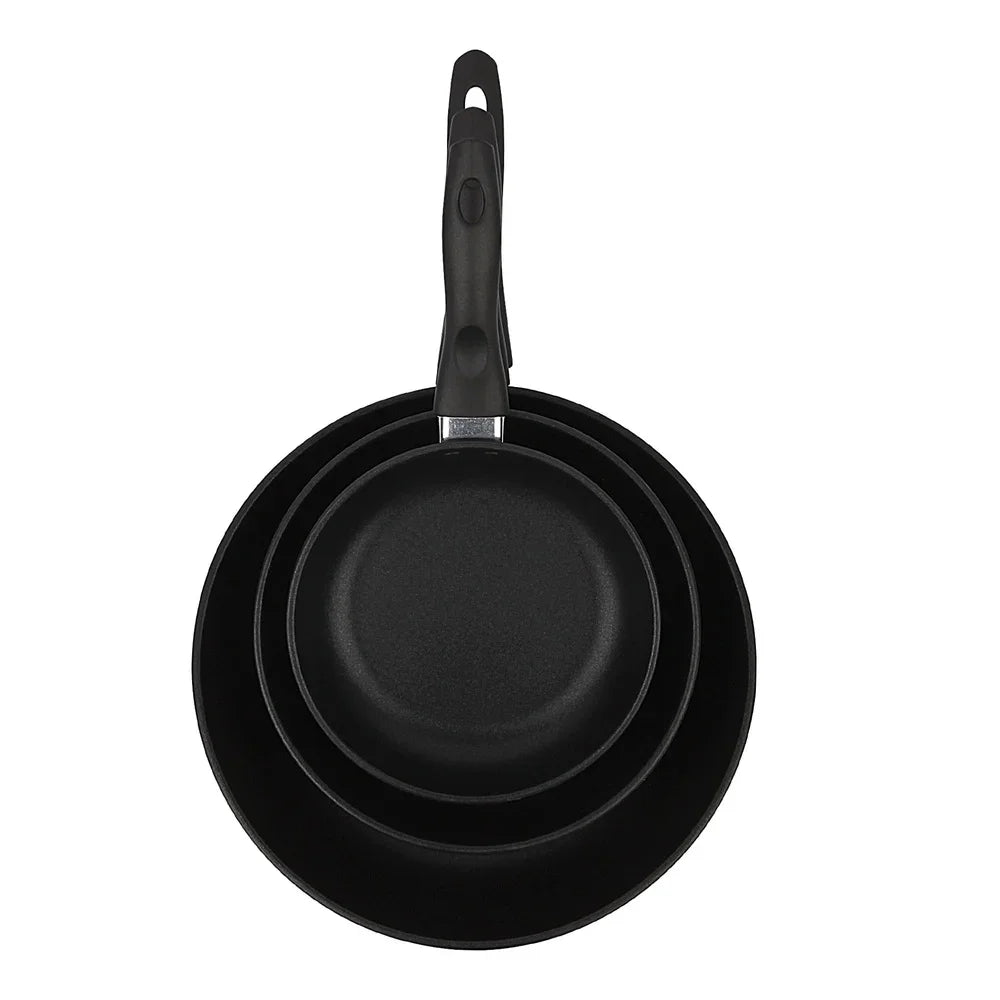 Versatile 3-Piece Non-Stick Aluminum Skillet Set with Cool-Touch Handles 4
