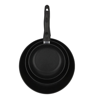Versatile 3-Piece Non-Stick Aluminum Skillet Set with Cool-Touch Handles 4