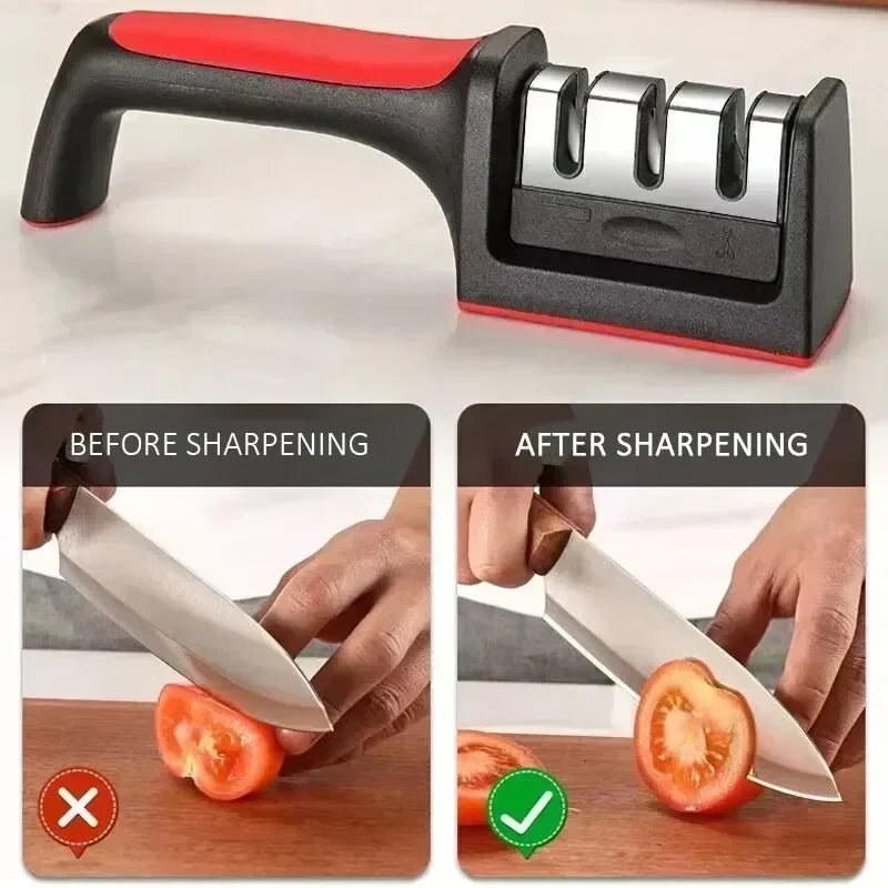 Versatile 3-Segment Knife Sharpener - Multi-Purpose Kitchen Tool for Honing, Sharpening, and Polishing 1