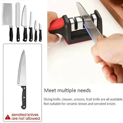 Versatile 3-Segment Knife Sharpener - Multi-Purpose Kitchen Tool for Honing, Sharpening, and Polishing 4